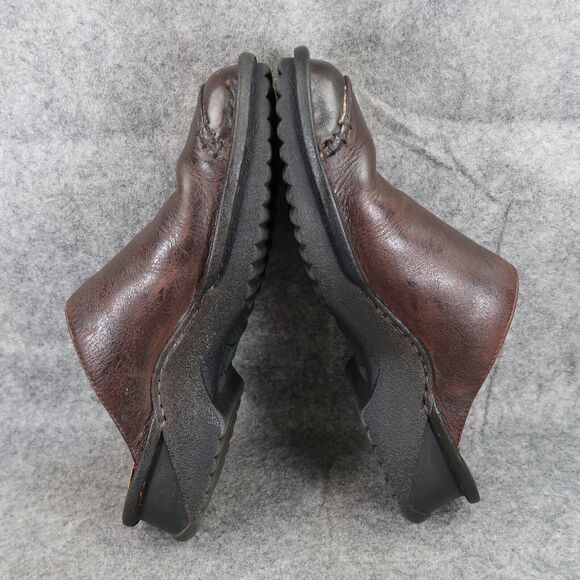 Clarks Shoes Womens 7 Casual Clogs Slip On Leather Brown Retro Classic Comfort - Picture 9 of 13